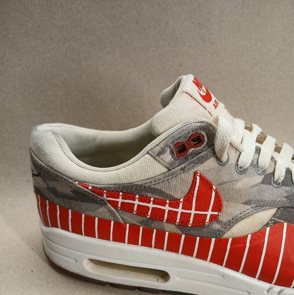 Nike Wasafu X Air Max 1 Red and Gray Men's Shoes - Picture 8 of 16